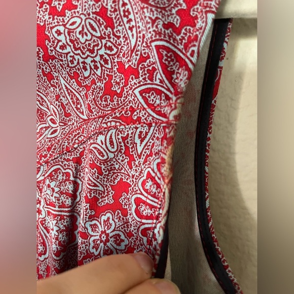 Diane Von Furstenberg Sleeveless Red & Blue Floral Mini Dress Women’s Size 2 - Picture 14 of 16